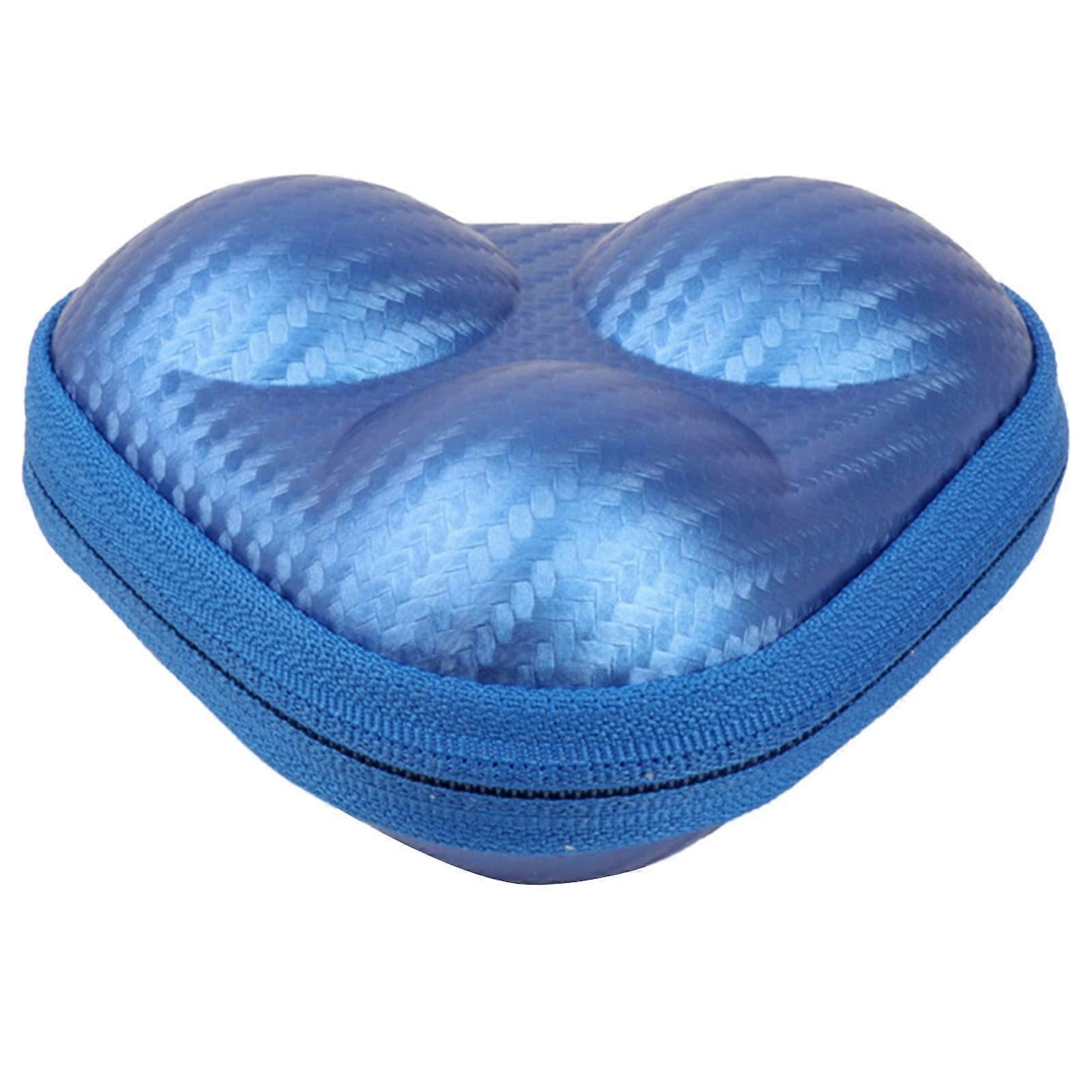 Creative PU Leather Table Tennis Storage Box with 3 Ping-Pong Balls for Children and Adults, Blue Exercise Accessory