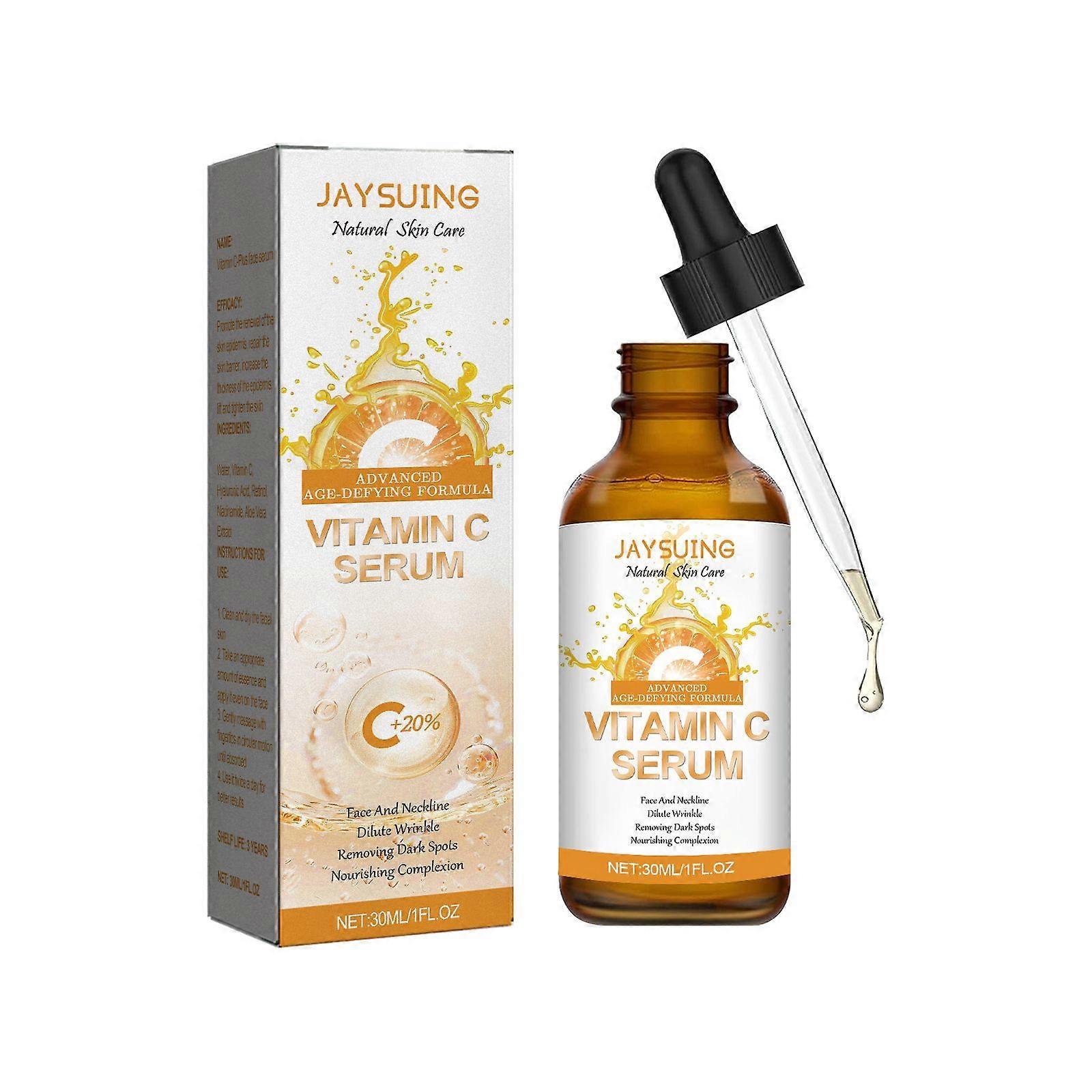 Jaysuing Vitamin C Anti-Aging Essence Fade Spots Fine Lines Moisturizing Brightening Anti-Aging Old Essence