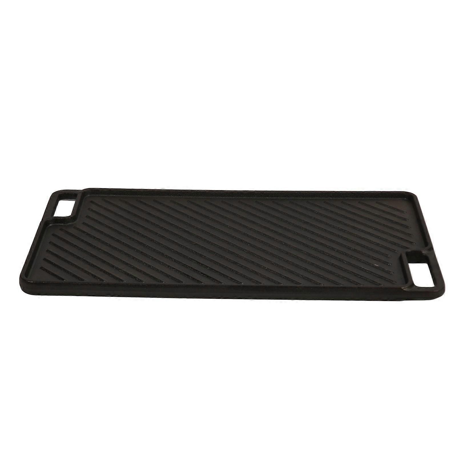 Cast Iron Griddle Plate Rectangular Double Sided BBQ Frying Pan Outdoor BBQ Iron Griddle Plate
