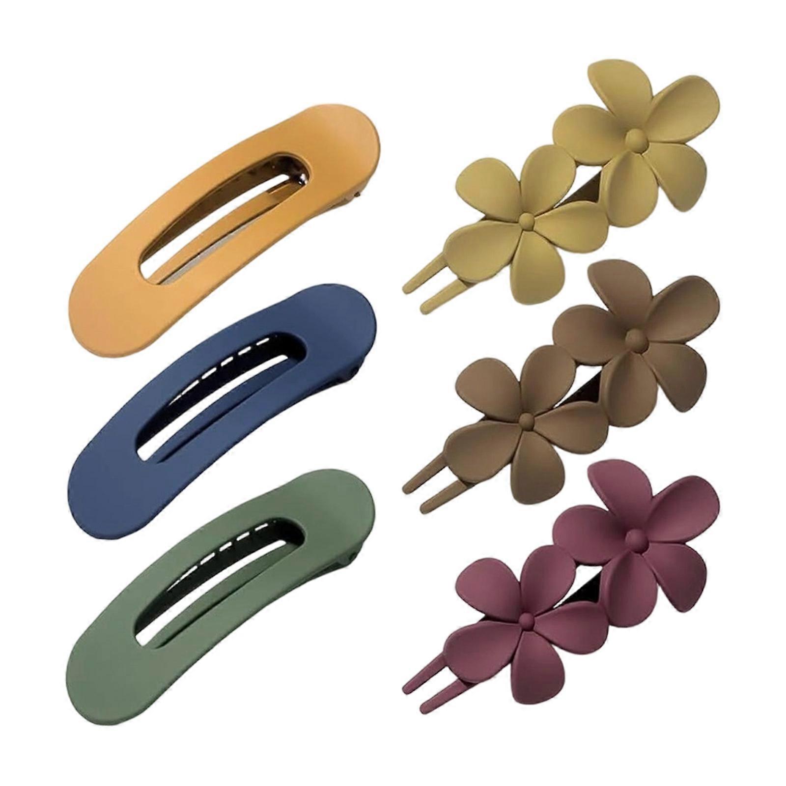 6-Unit Flower Hair Accessories Not Breakable Hairpins For Sensitive Scalp Multiple Color Combinations Multicolor