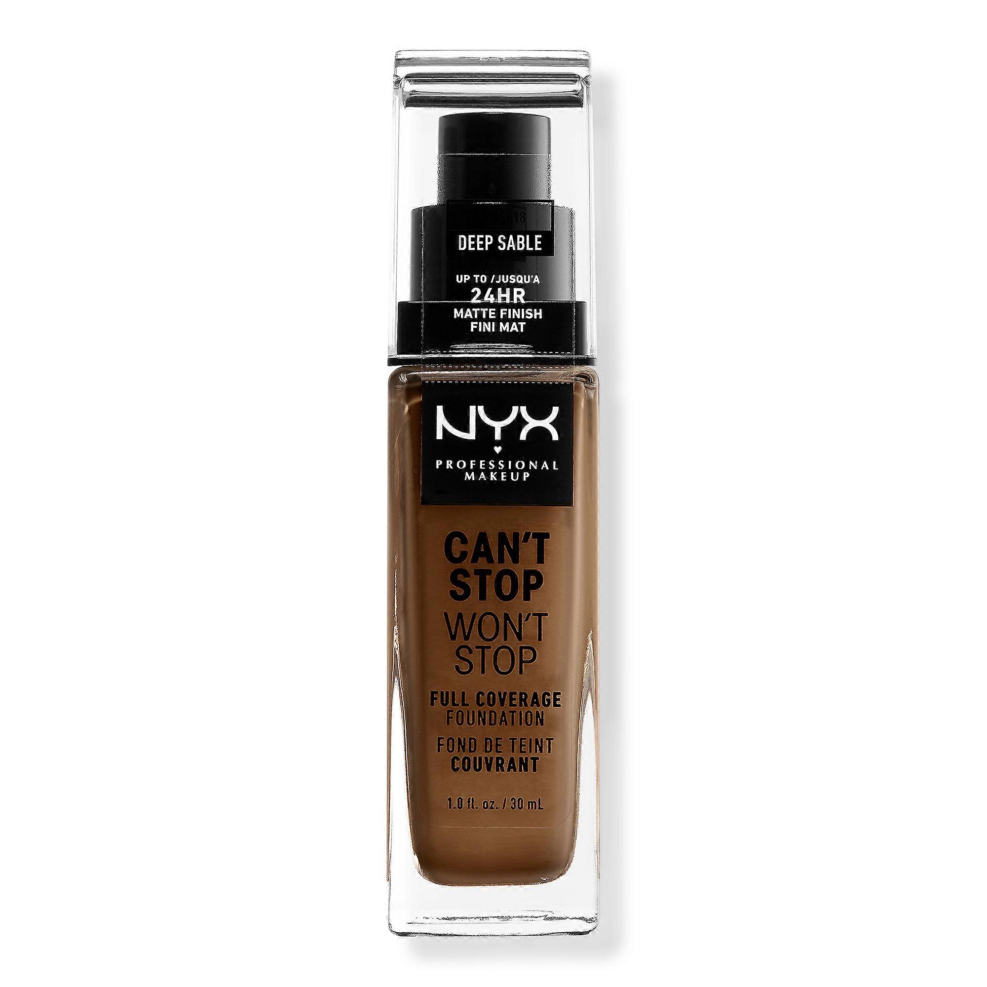 Nyx Professional Makeup Can't Stop Won't Stop Foundation, Deep Sable, 1 Oz
