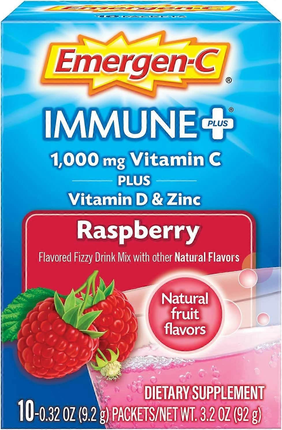 Emergen-c Immune+, System Support With Vitamin D, Raspberry, 10 Ea