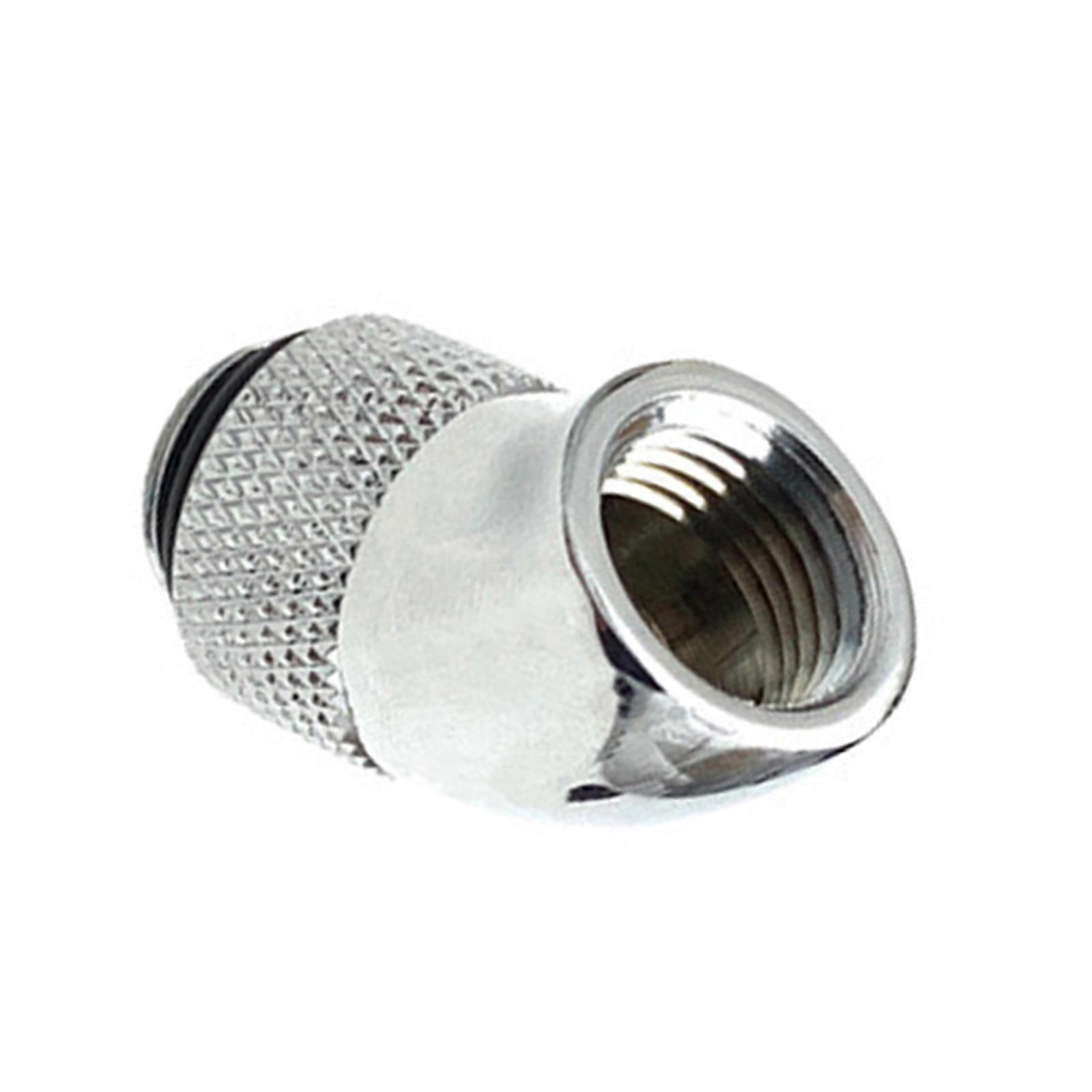 Adjustable 45 Degree Rotating PC Water Cooling Elbow Adapter Connector Easy Installation Secure Sealing  silver