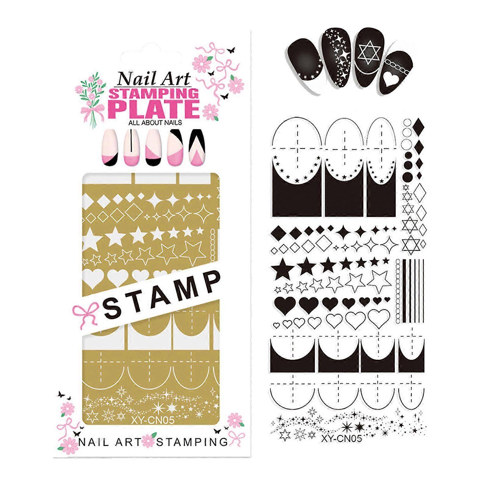 Long Lasting Metal Nail Design Stamp Reusable Template With Detailed Embossing For Gel And Regular Polish Users Multicolor