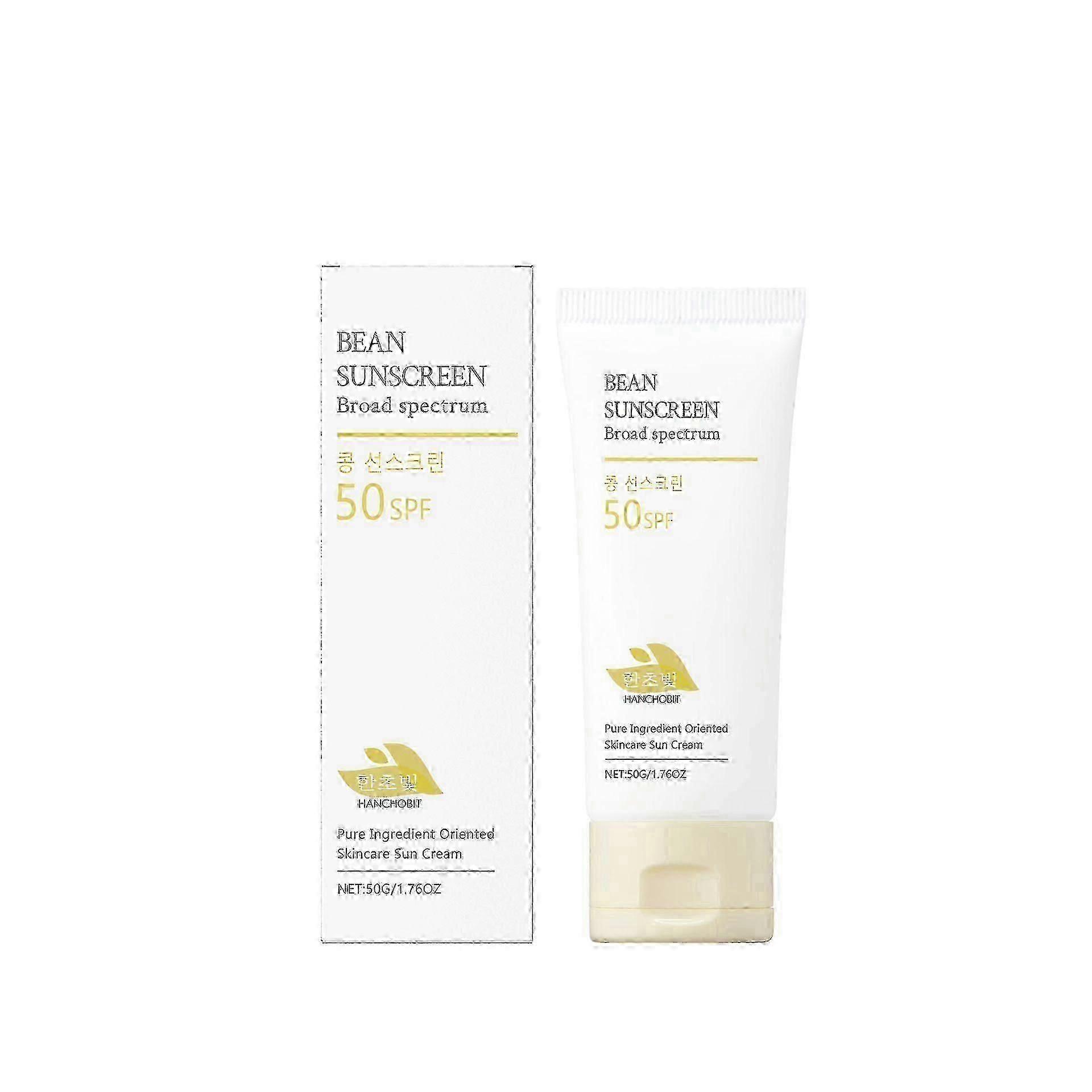 Écran solaire de haricot SPF 50 Type de texture aérée pour le visage Soins de la peau coréens Crème solaire sérum solaire ajustée à l’eau