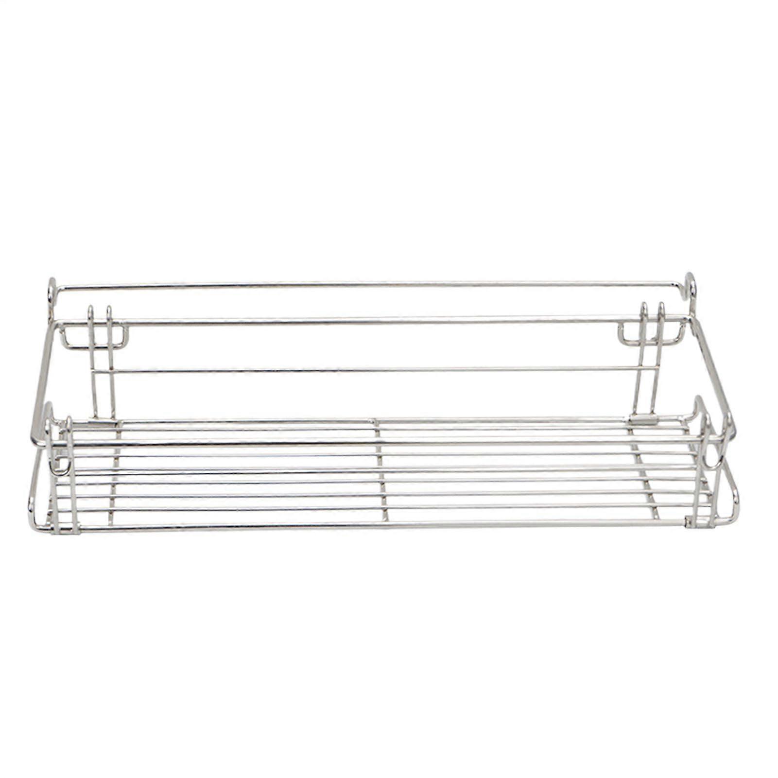 Picnic Table Side Shelf Foldable Storage Basket Backpacking Portable Rack Indoor Outdoor Use Stainless Steel Shelf