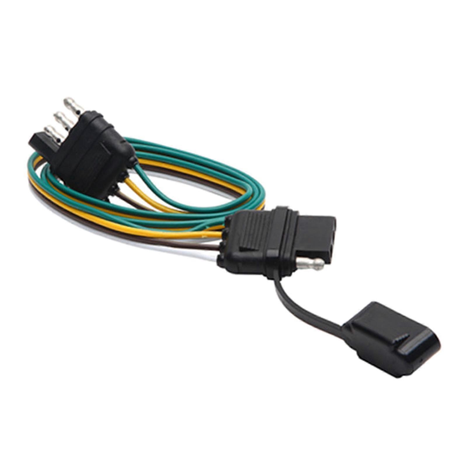 Strong 4 Poles Trailer Extension Cable Weatherproof Design Tool Free Assembly Universal 4 Pin Electrical Connector Multicolor