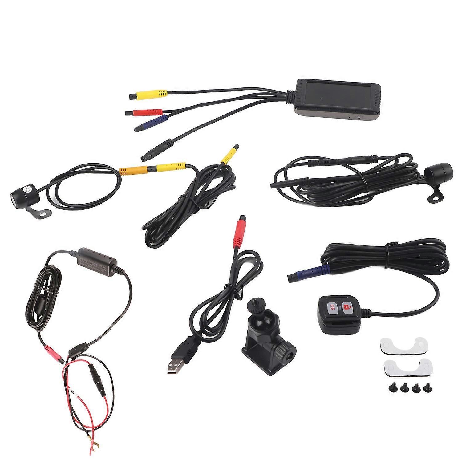 1080P Motorcycle DVR Front Rear Double Lens Dash Camera Driving Recorder Built‑In G‑Sensor Loop Reco