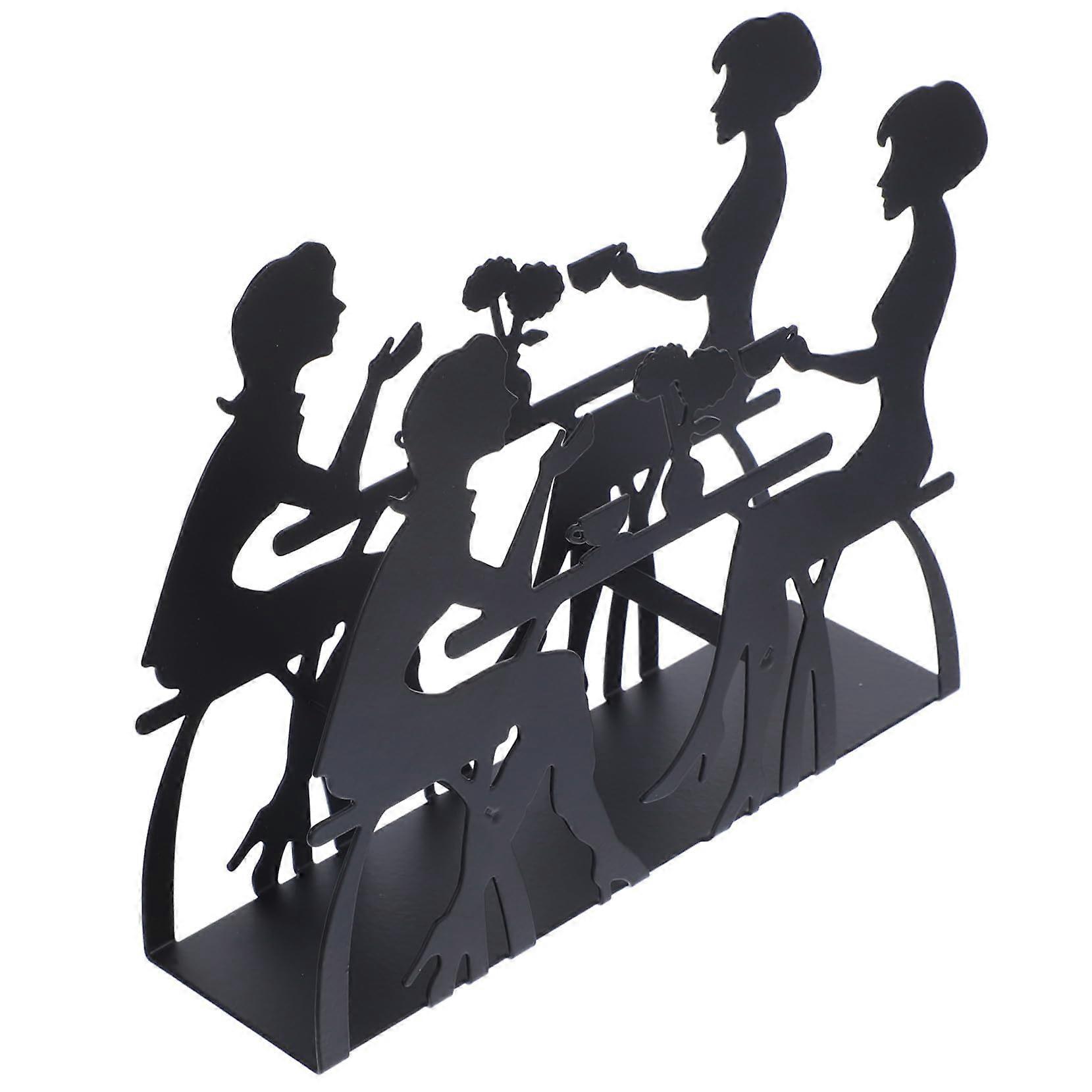 Iron Coffee Filter Holder with Large Capacity Storage for Filter Papers and Napkins, Black Desktop Organizer for Home or Office