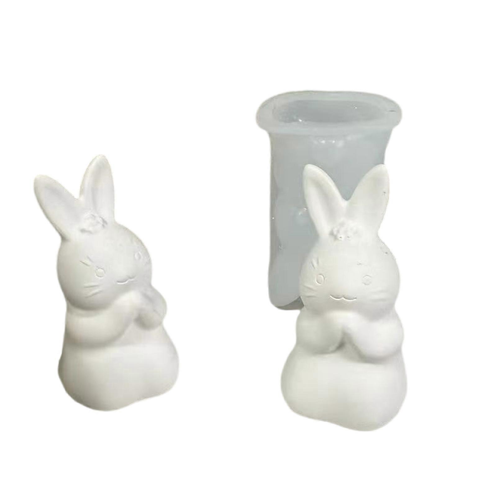 Rabbit Resin Molds Animal Resin Molds for DIY Craft, Rabbit Shape Molds for Candle Cake Fondant Decorations Multicolor