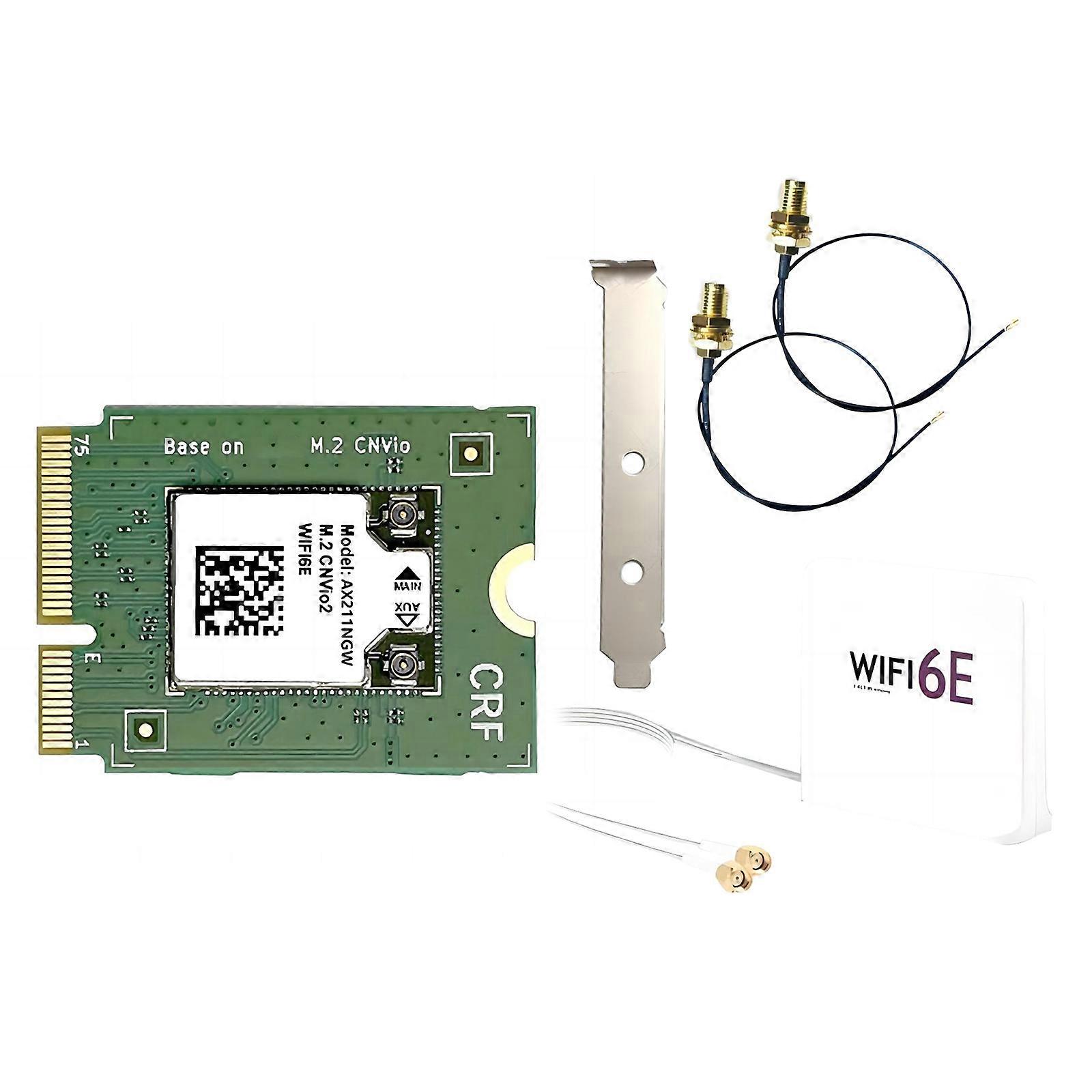 WiFi6E AX211 AX211NGW CNVi WLAN-Karte, 2-Band, Bluetooth-kompatibel, 5.3 WiFi6E Netzwerkadapter, mehrfarbig