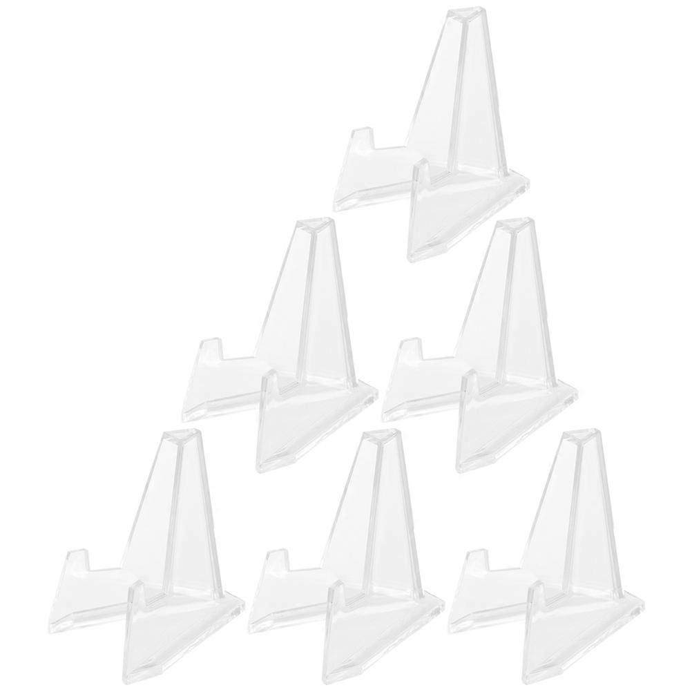 6pcs Clear Badge Display Stands Stable Badge Display Holders Storage Racks Protective support