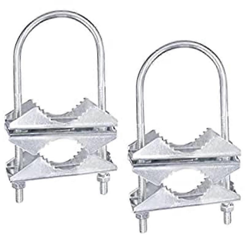 Double Antenna Mast Clamp V-jaw Bracket U Bolts Pipe Mounting Hardware 2 Sets For Wifi Antenna