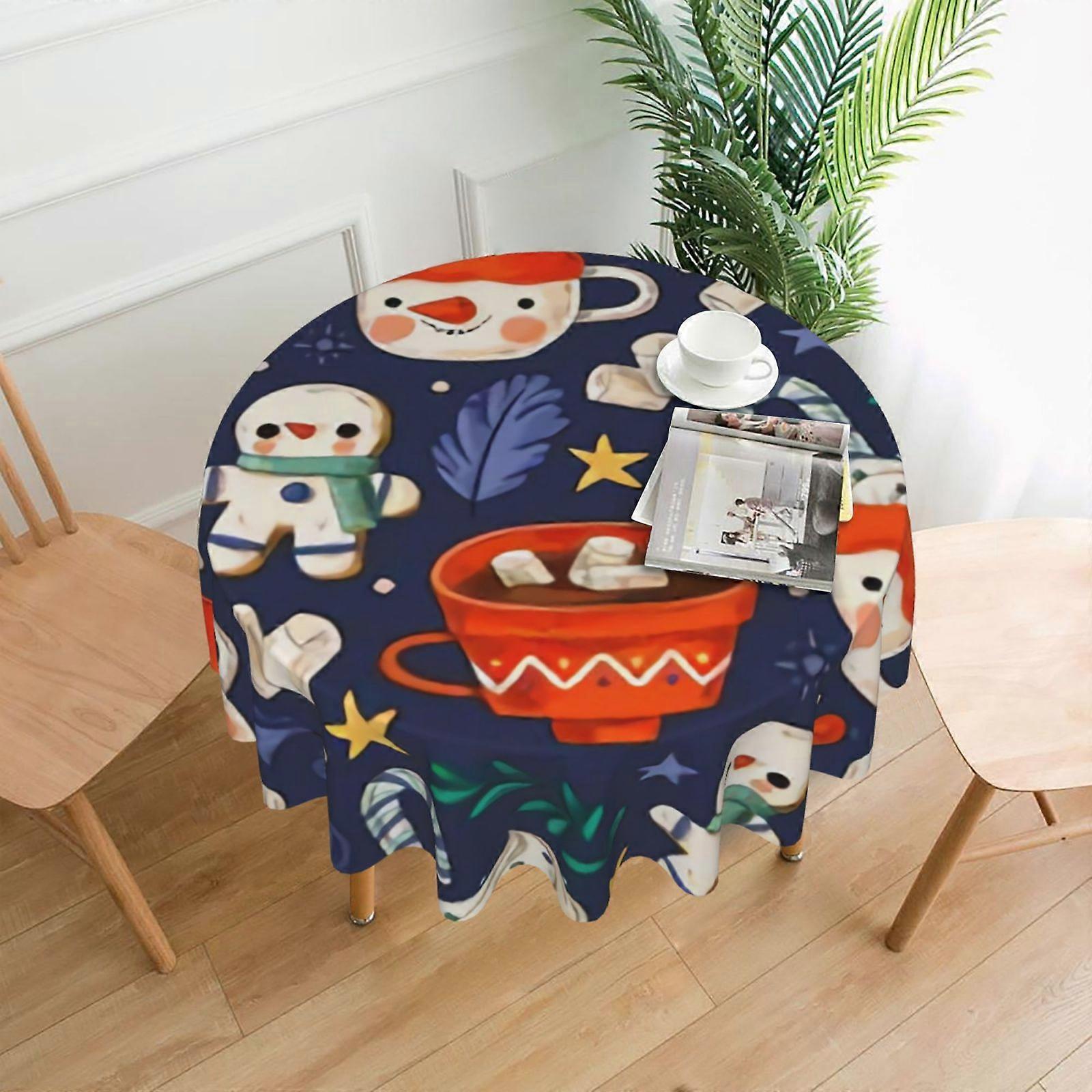 Merry Christmas Rectangular Tablecloth, Water Resistance Antiwrinkle Spillproof Soft Fabric, 60in, compatible with standard tables