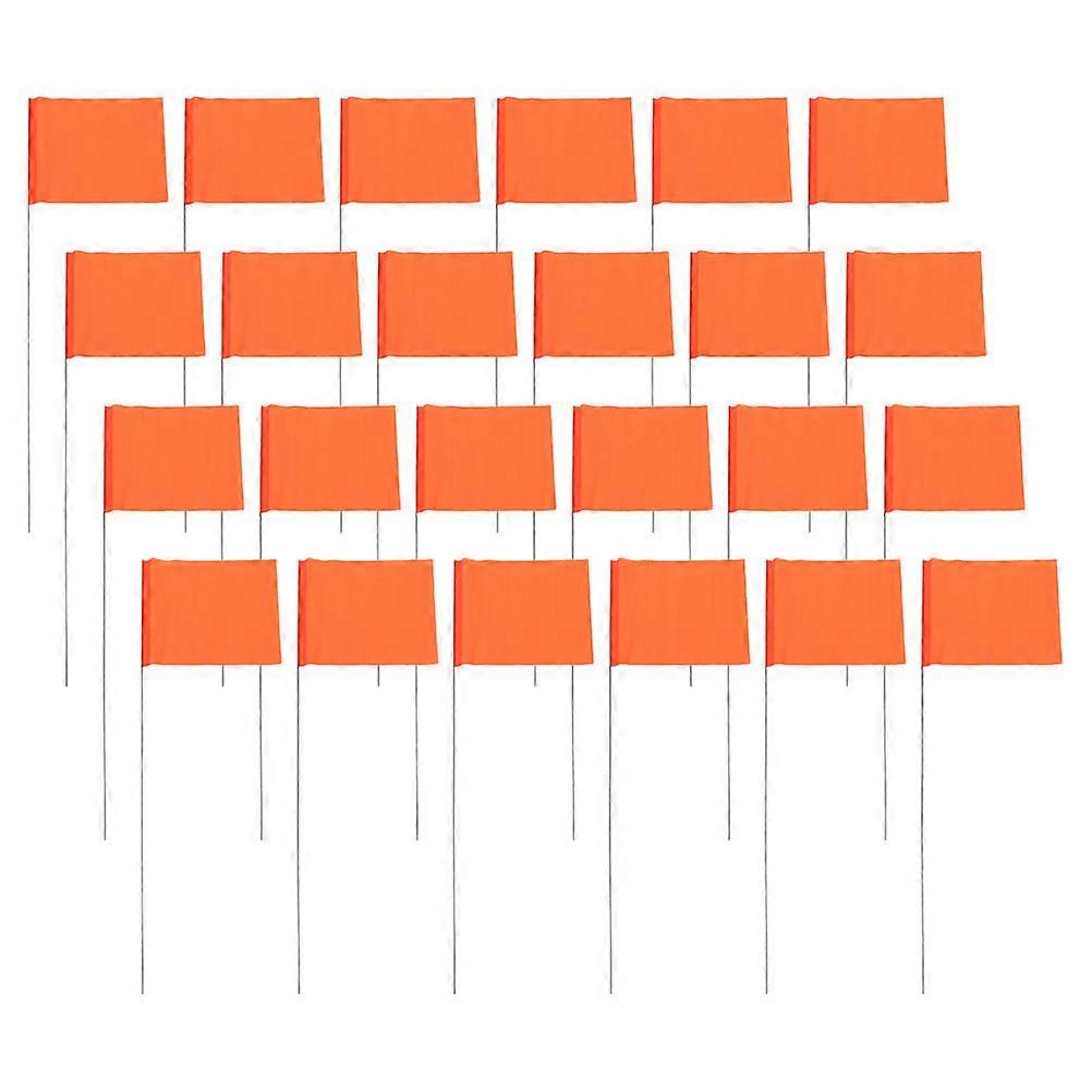 Ground Marking Flags Yard Marker Flags for Survey 50Pcs Orange