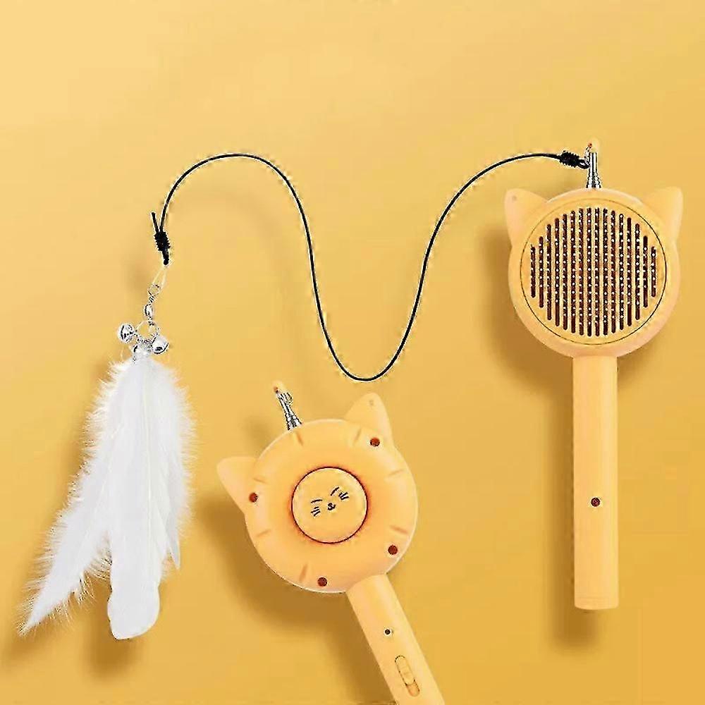 Interactive Cat Toys,3 Function Cat Toy(comb,laser,Retractable Cat-Teasing Wand)