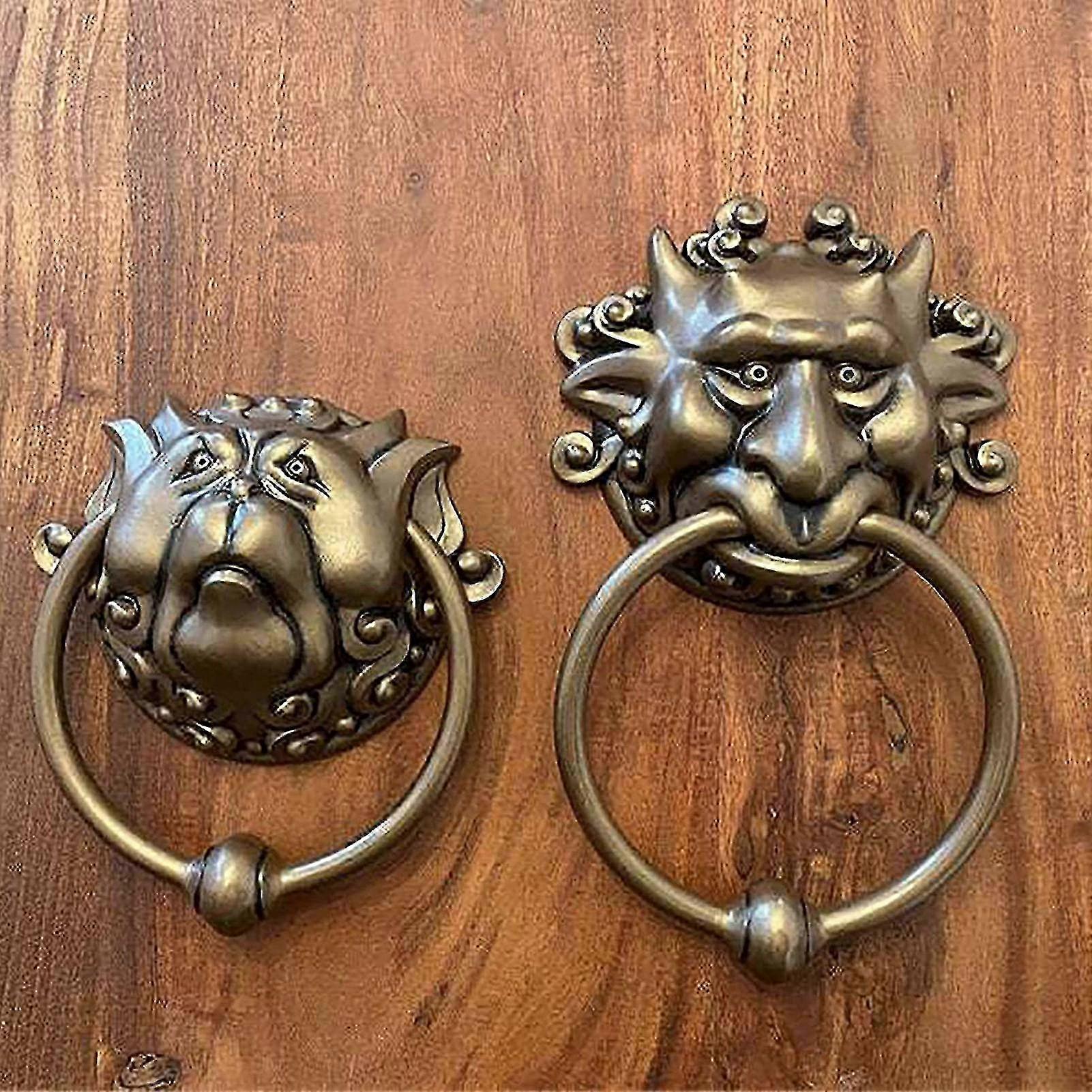 Decorative Dragon Door Knocker - Resin Handle Ring for Front Gate