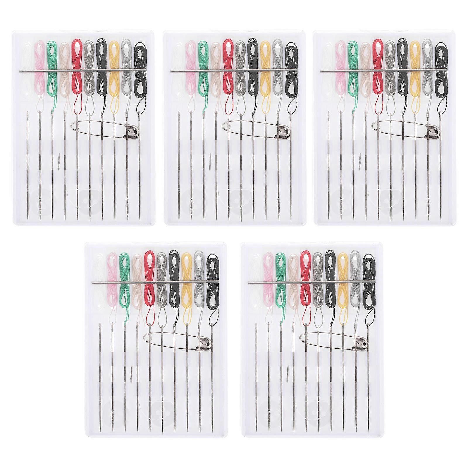 Sewing Thread Kit for Hotel Disposable Sewing Needle and Polyester Thread Tools with Storage Case 5Pcs