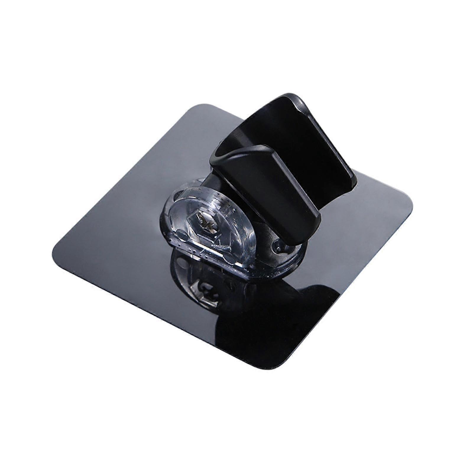 Adjustable Shower Arm Bracket with Fixed Base Plate for Handheld Shower Heads, Black