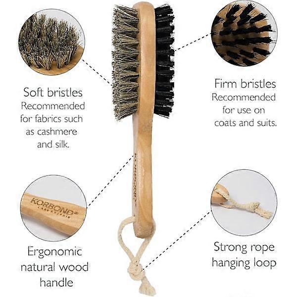 Double-sided Clothes Brush, Multicolored, Wood, Multicolored M