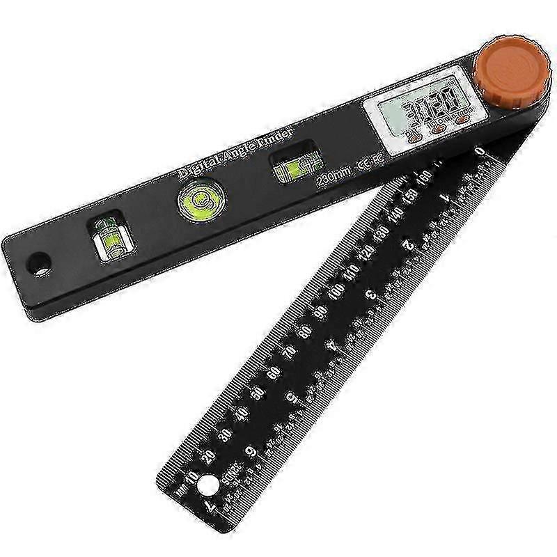 Woodworking Angle Ruler 4in1 Orange Head Digital Display Angle Ruler Level Ruler With Level Bubble Digital Display Gauges Multi-purpose