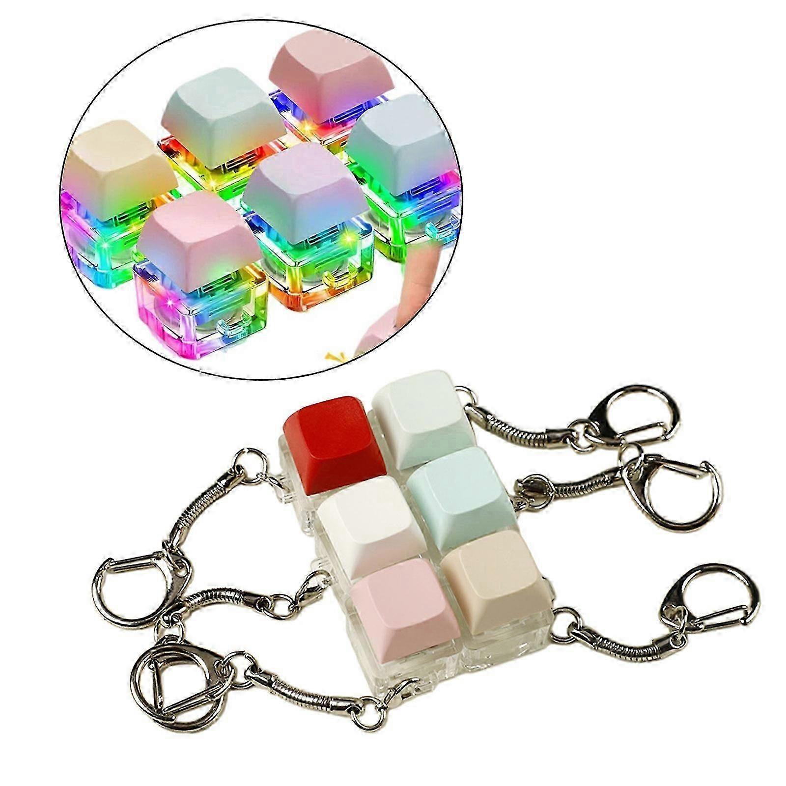 Interactive Keyboard Sensory Toy Keychain Decompression Toy Mechanical Switches Keychain for Fun and Stress Relief