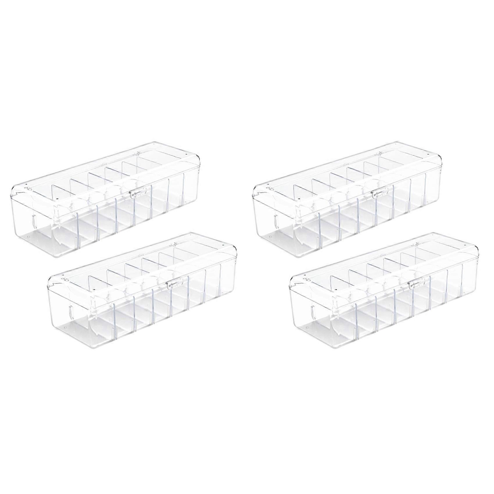4Pcs Trading Card Storage Box, Card Storage Box Plastic, Trading Card Case with Removable Dividers, for Standard Card