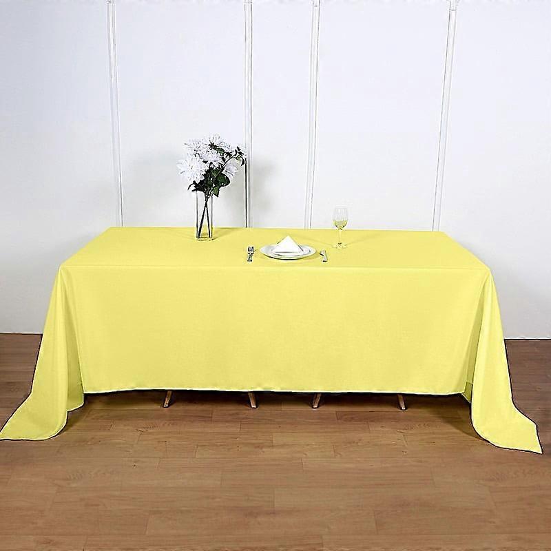 BalsaCircle 90" x 132" Polyester Rectangular Tablecloth Yellow
