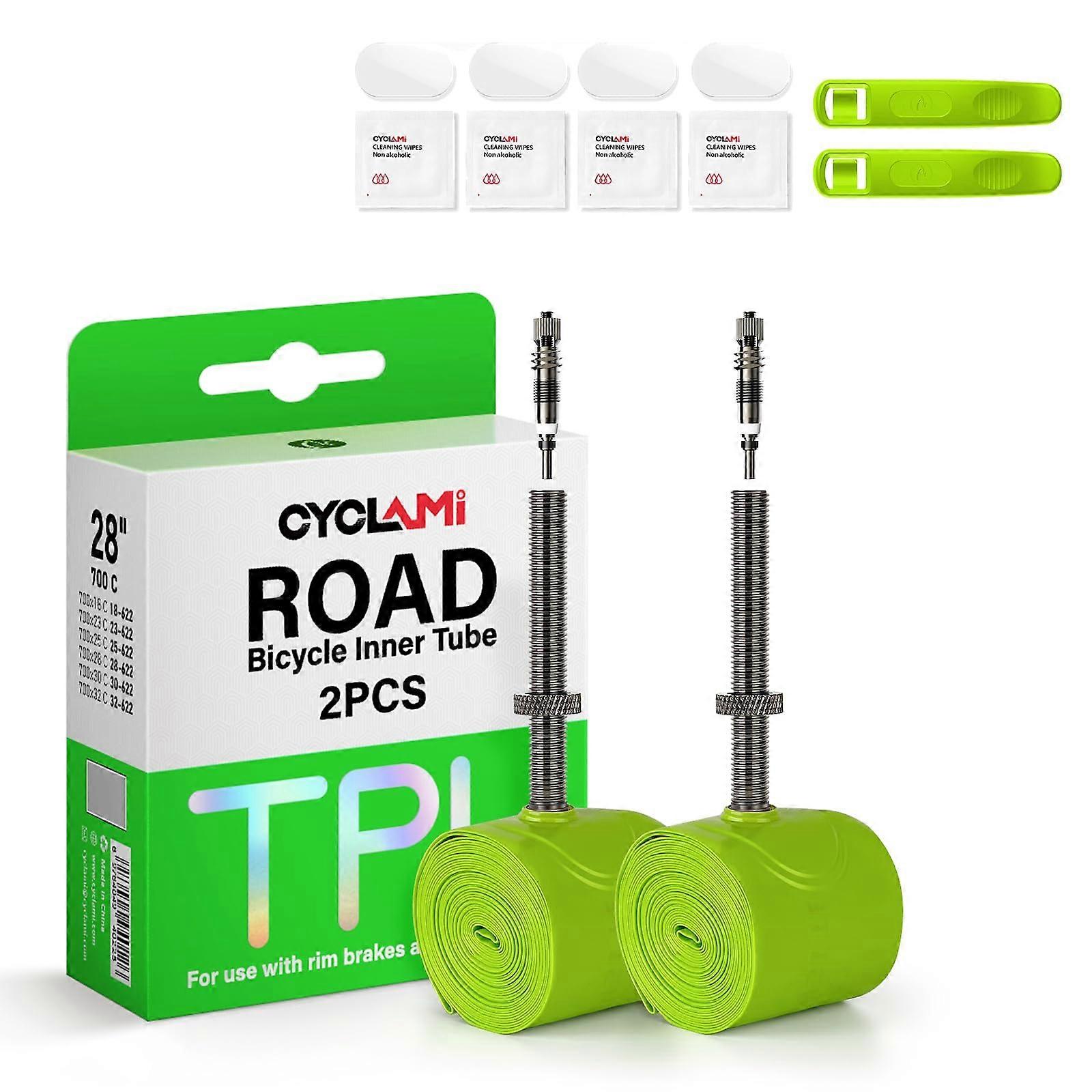 2 Pack 700C TPU Bike Inner Tubes 1832C with Removable Presta Valve Core 80mm for Road Bikes