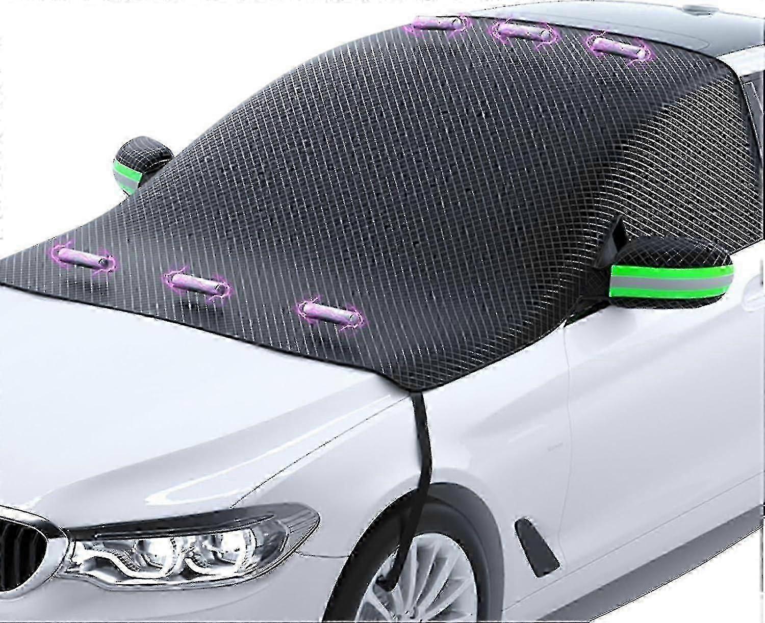 Taitettava magneettinen tuulilasin suojus jäältä ja lumelta, auringon- ja tuulenpitävä auton pressu