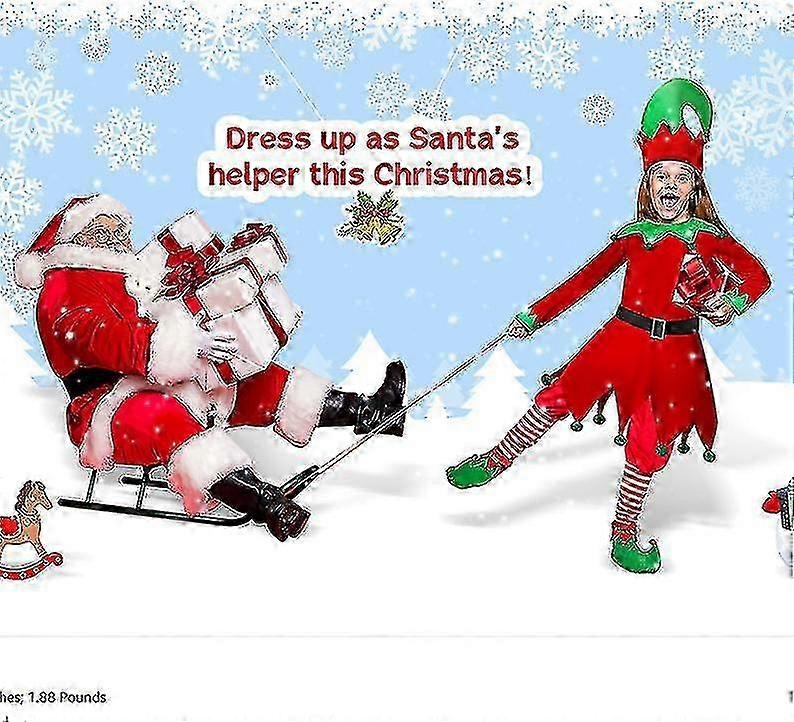 Holiday Elf Costume Set for Children with Belt and Pointed Shoes