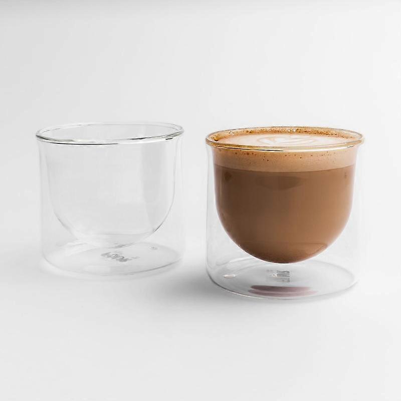 FLUR Latte XL Glasses (Set of 2) �C Perfect for Lattes, Latte Art, Iced Lattes & Milk Drinks �C Double-Walled Borosilicate Glass �C Handmade, L