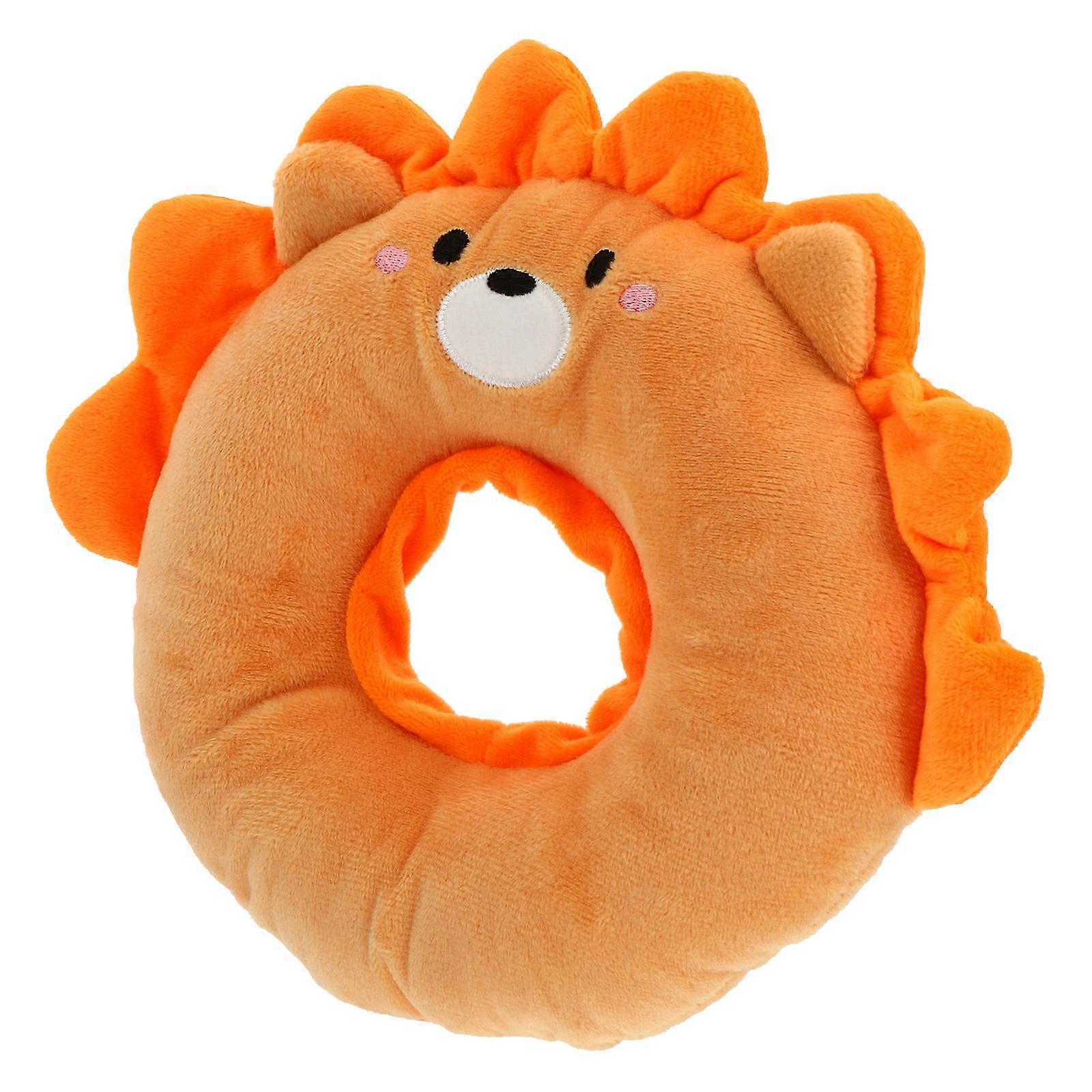 Cat Surgery Collar Orange Cartoon Style for Scratch Prevention