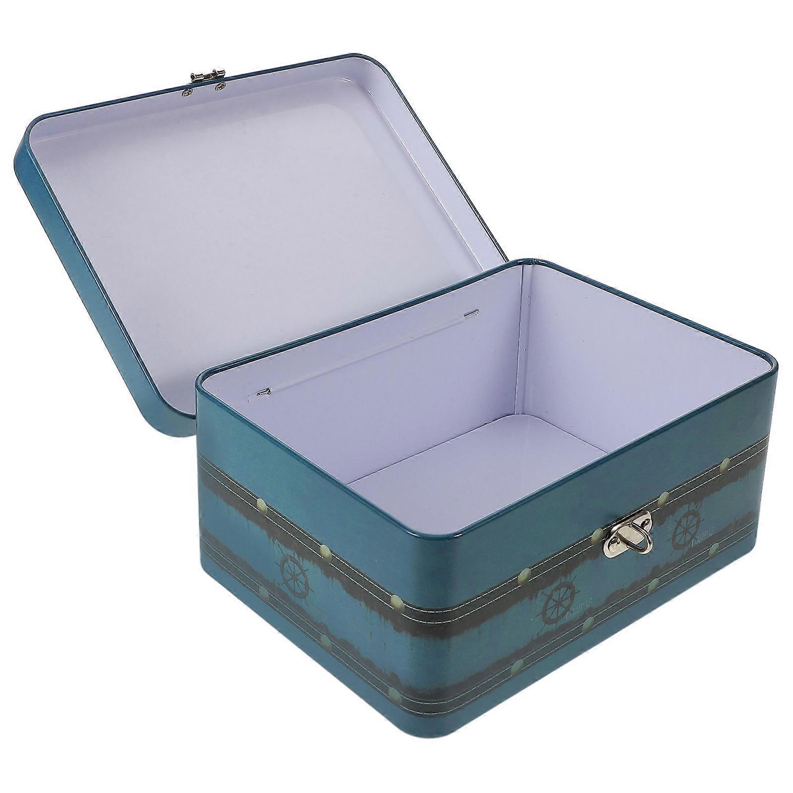 Tinplate Storage Box with Lock for Jewelry Multi-Functional Keepsake Organizer