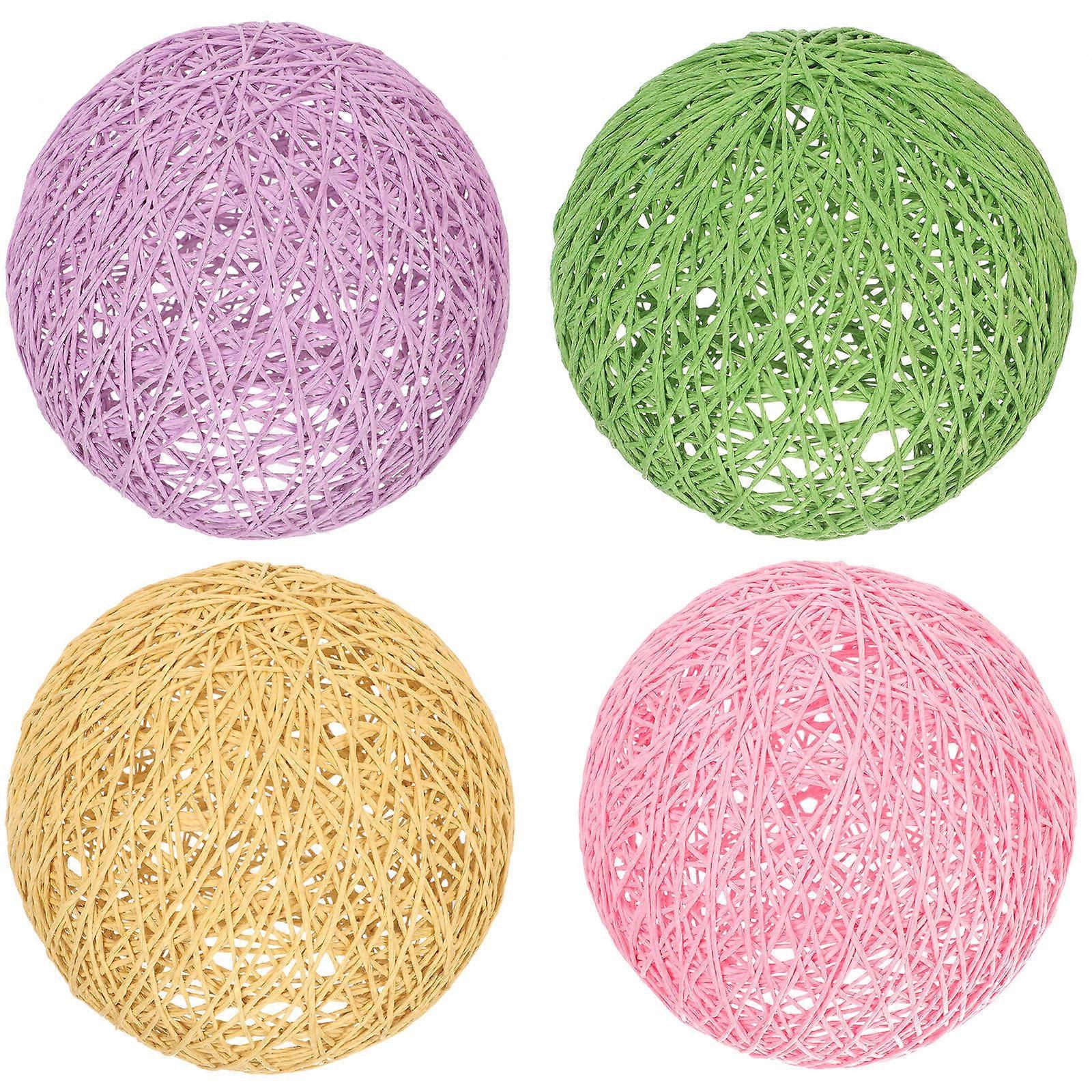 Assorted Color Rattan Lampshade for Ceiling Light Cover 8Pcs