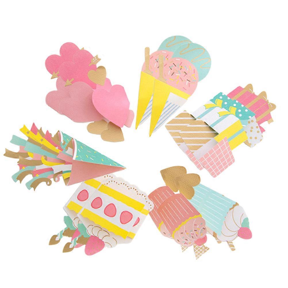 Blessing Card Cake Pattern Cards Creative Message 60Pcs