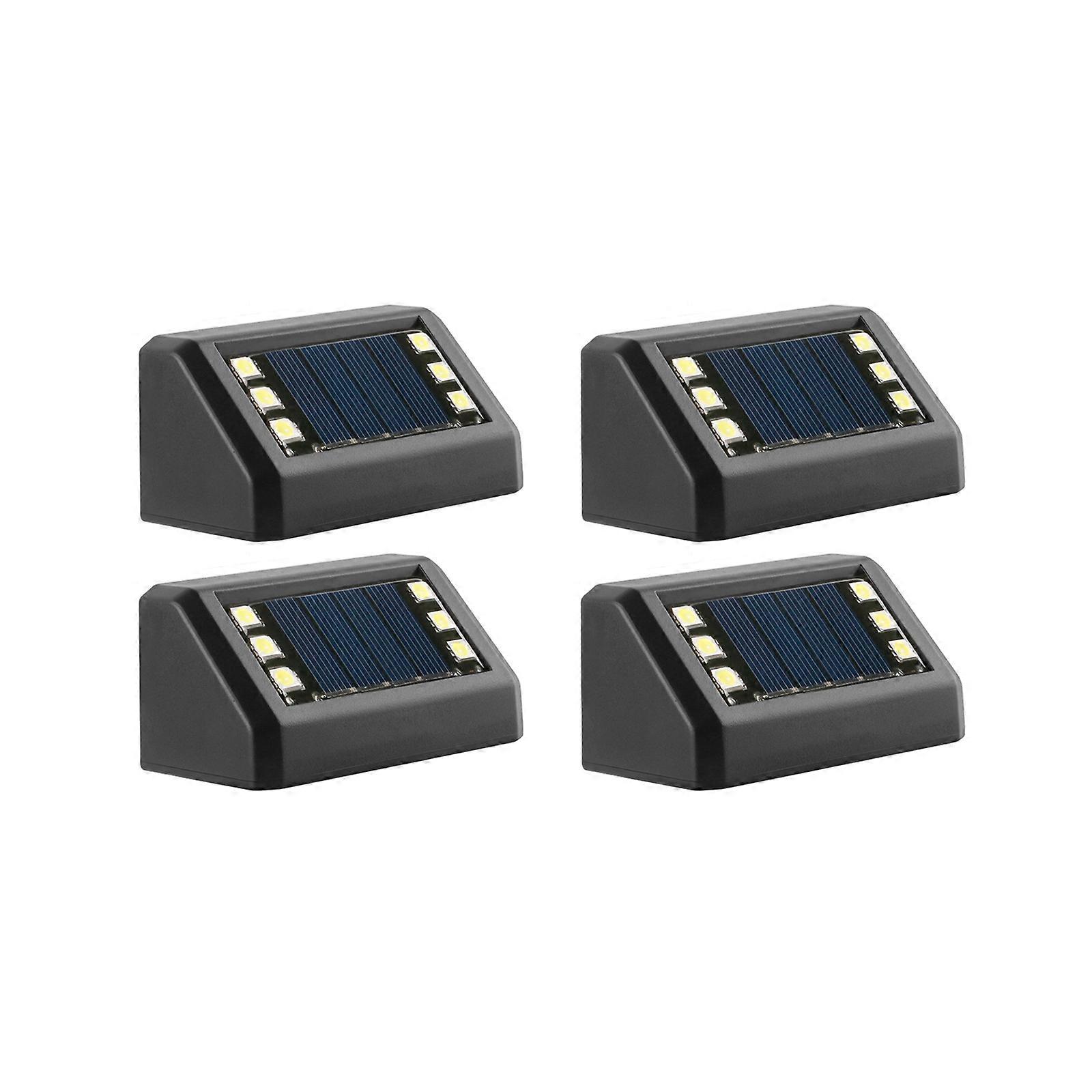 4Pieces Energy Saving Solar Paths Lights Automatic Brightness Control Waterproof Plastic Texture for Outdoor Decoration Multicolor