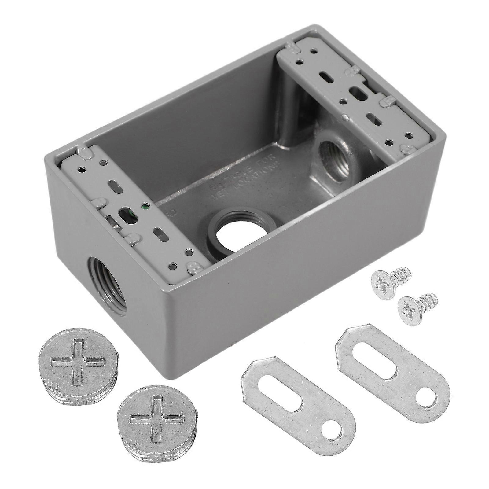 Electrical Conduit Compatibility Outlet Base Box Outdoor Installation Dark Grey 1Pack