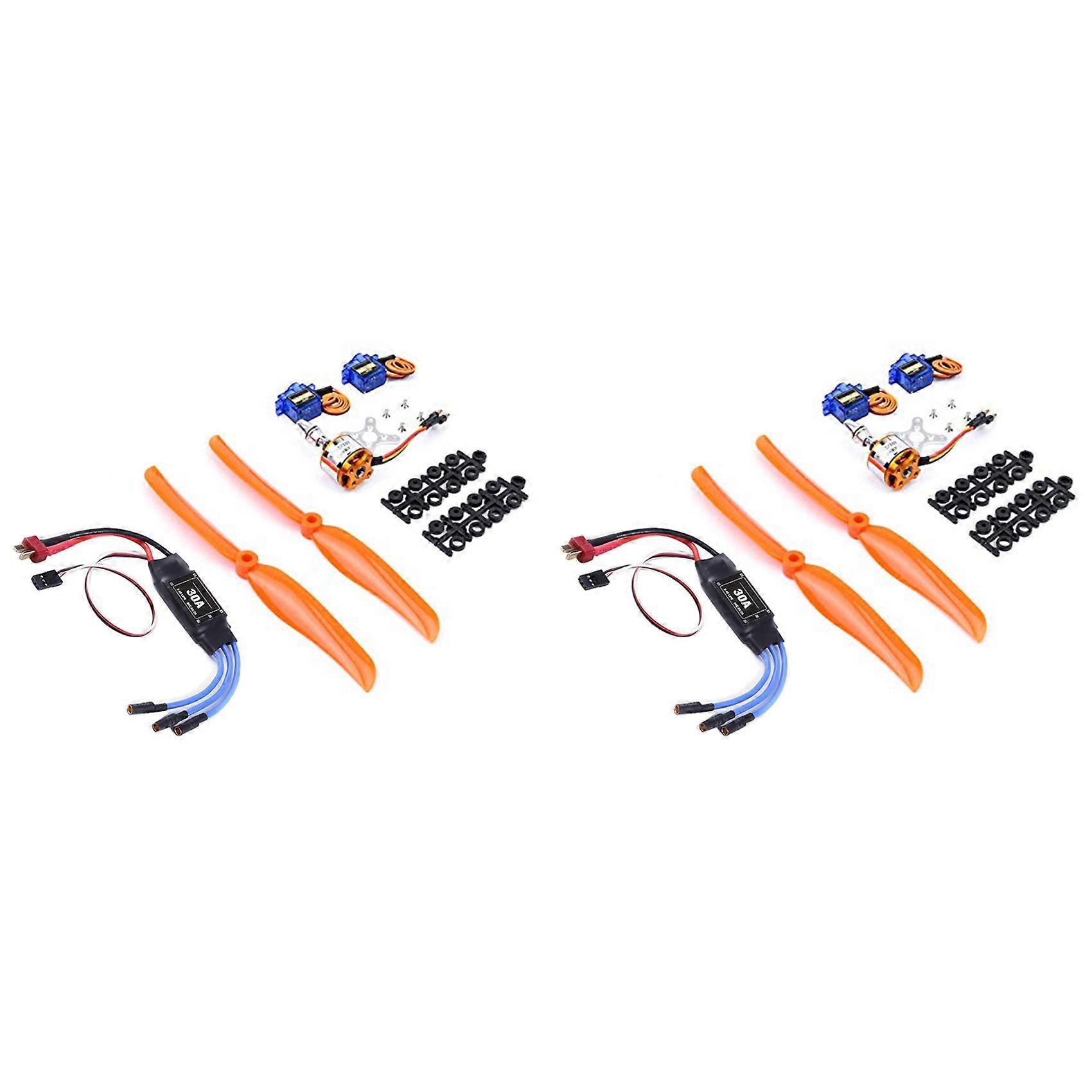 2X 2212 1400KV Brushless Motor+30A ESC+SG90 Servos+8060 Propeller for FPV RC Plane Airplane