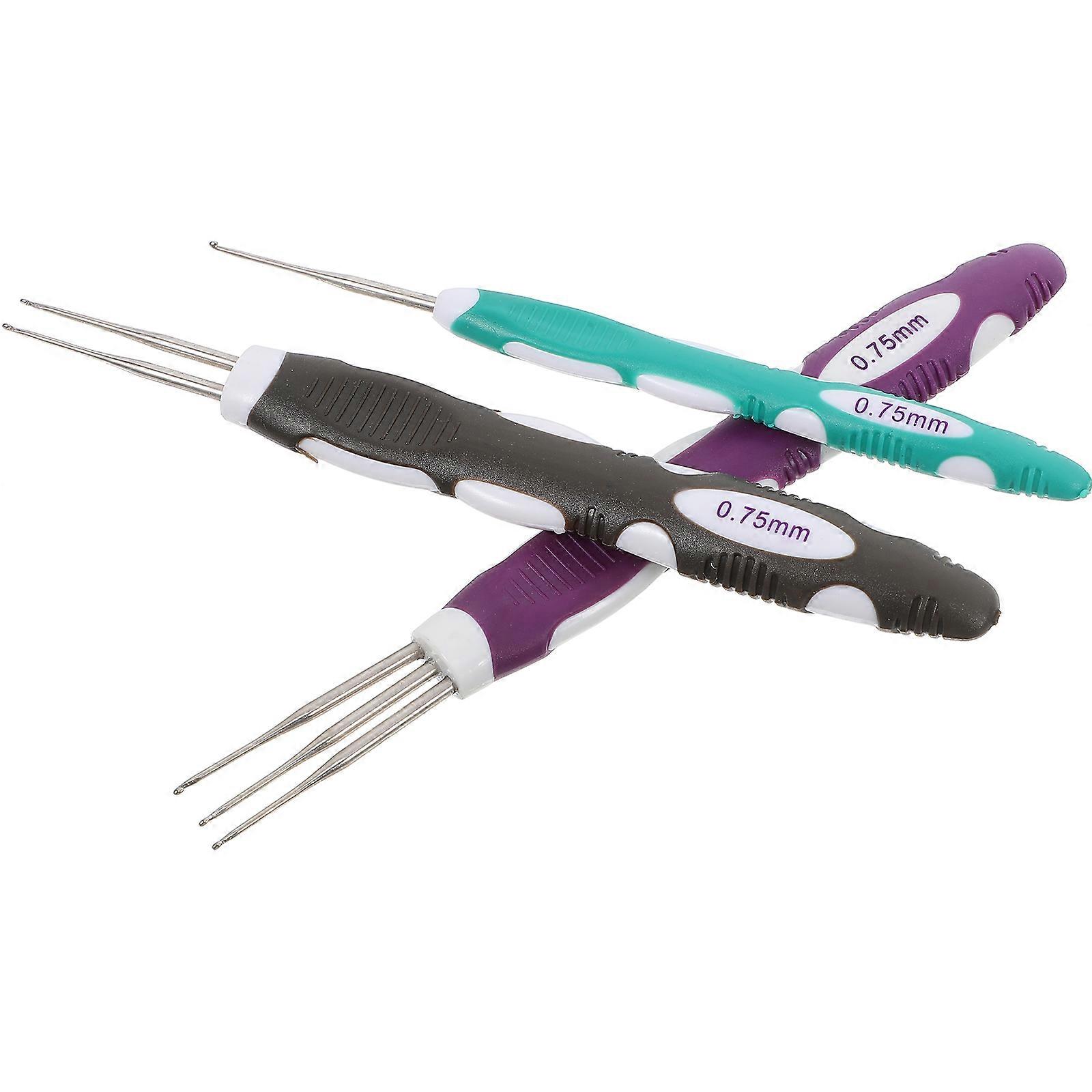 Assorted Color Dreadlock Crochet Hooks for Hair with 3Pcs Interlocking Needle Set