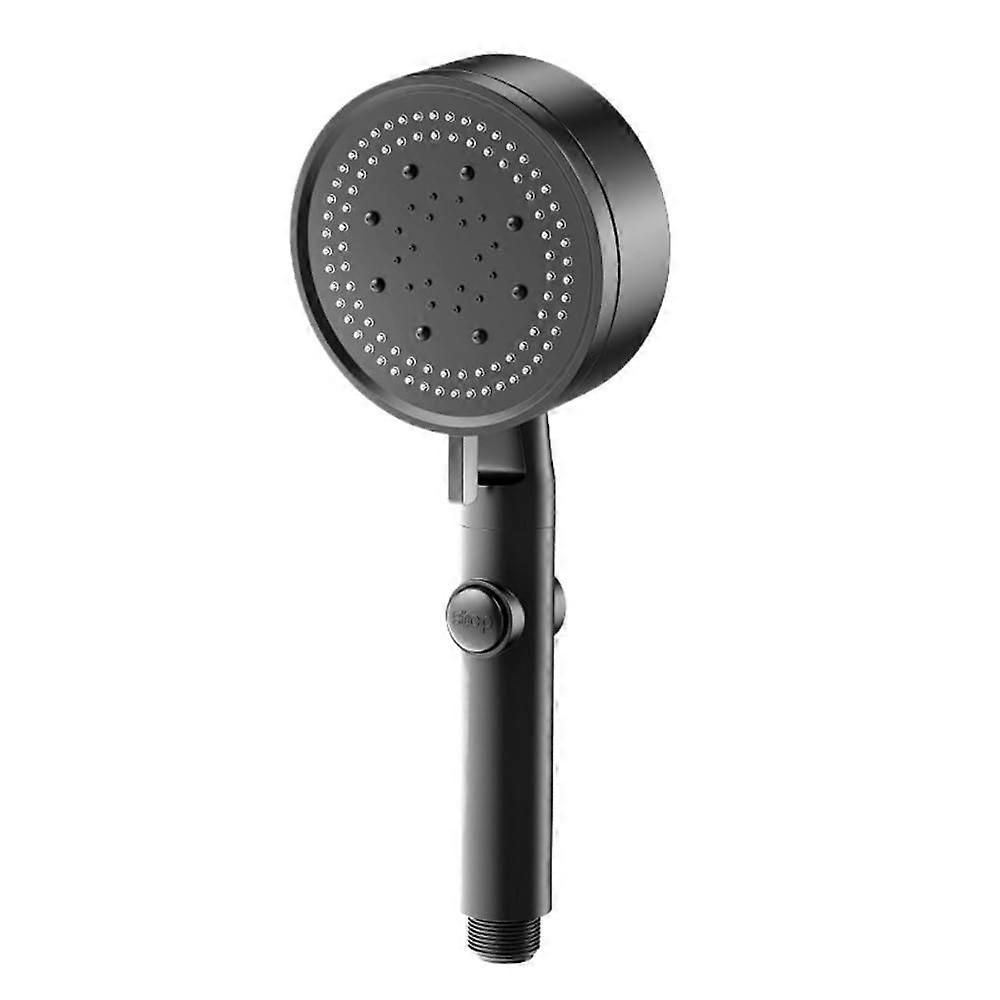 Pressure Filtered Shower Head with Six Spray Modes and Large Flow Black Bathroom Fixture