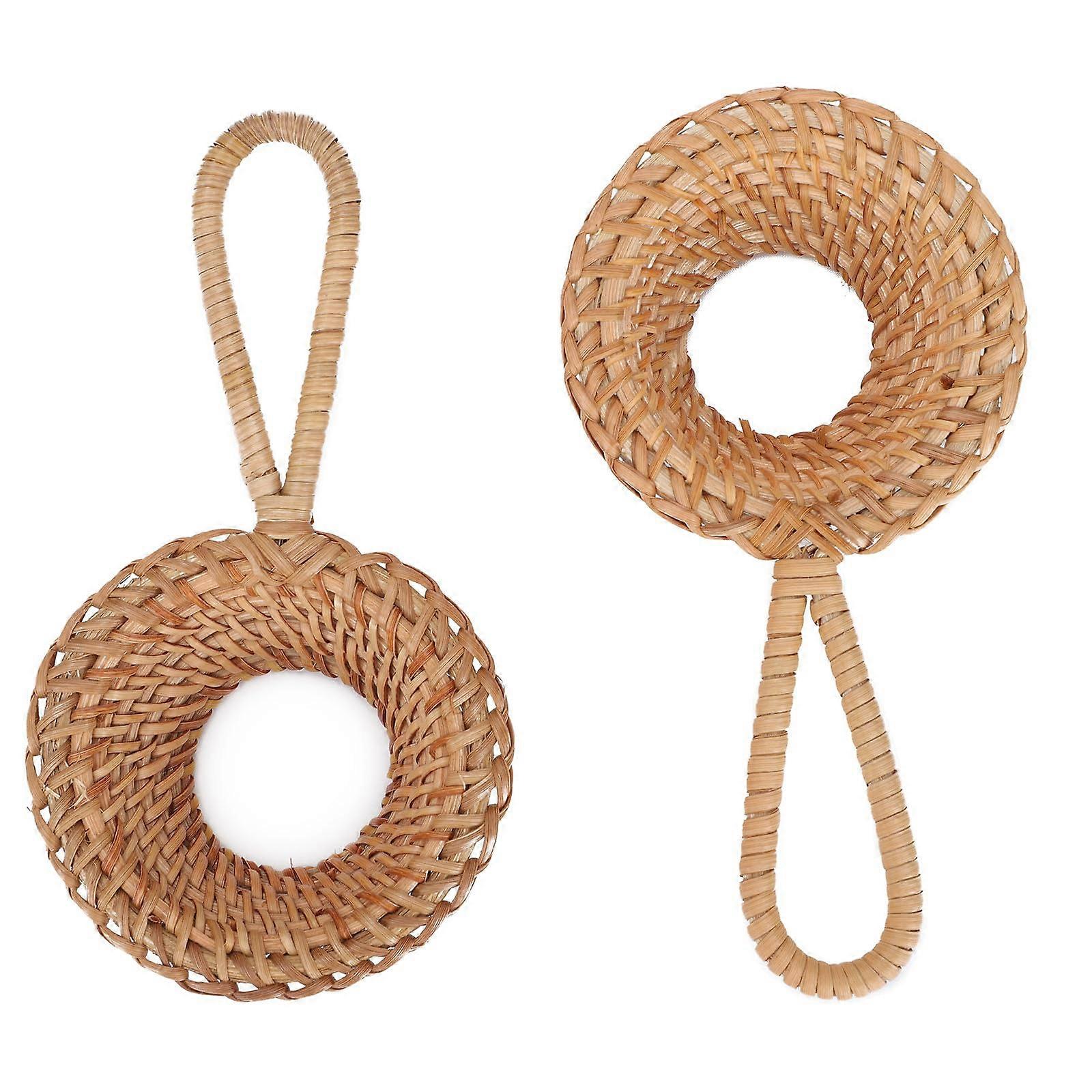 2Pcs Rattan Tea Strainer and Infuser with Handle, Reusable Loose Leaf Steeper for Home or Travel