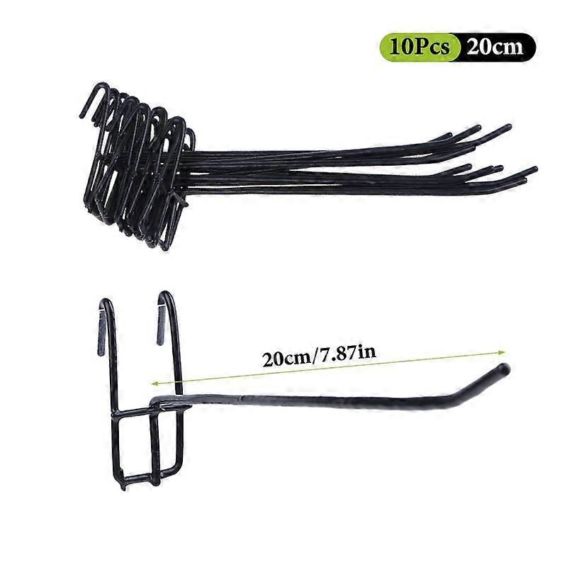 10Pcs Durable 5/10/15/20Cm Screen Hooks 3.3Mm Thickness Supermarket Iron Wire Mesh Hanging Hooks Iron Grid Hooks For Screen Grid