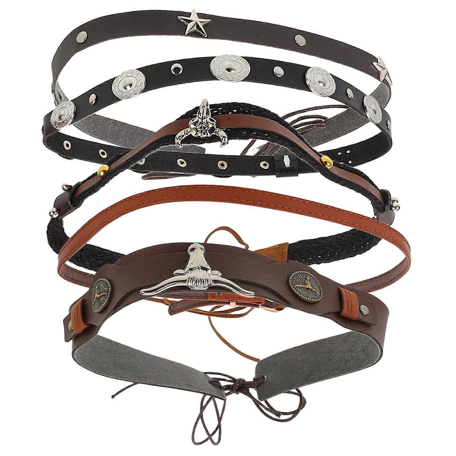Cowboy Hat Band for Ethnic Style PU 5Pcs Set