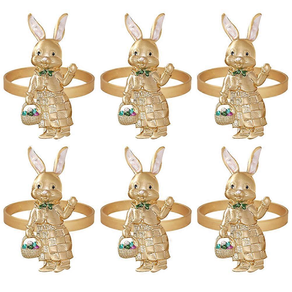 Animal Napkin Rings 6Pcs Decorative Holders For Easter Theme Dining Table Accessories