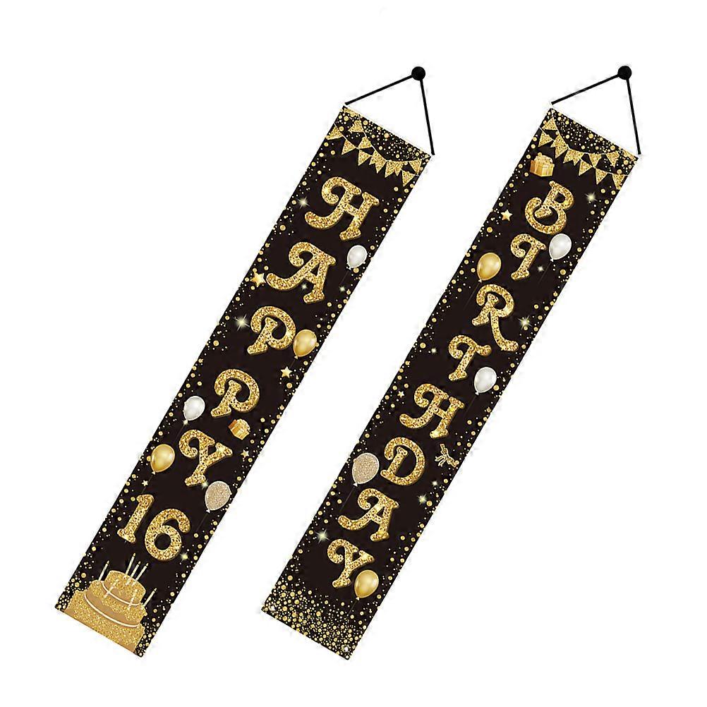 Birthday Signs For Party Decoration Polyester Material Rectangular Shape 180X31CM 1 Pair