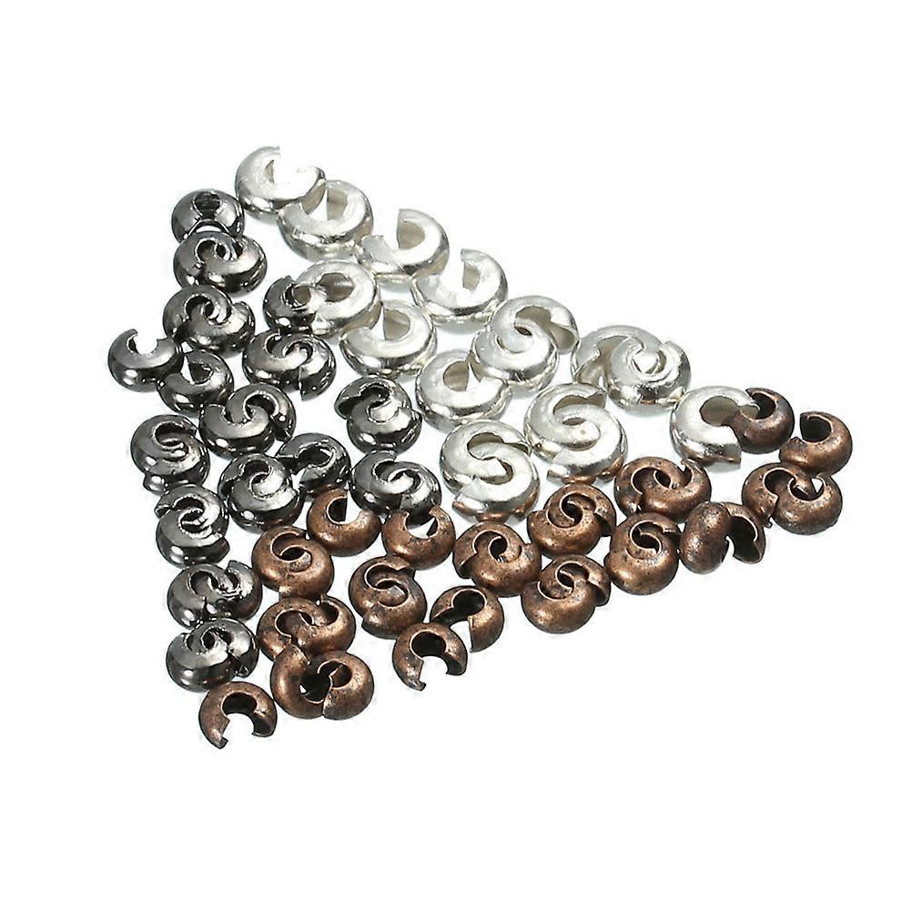 Copper Beads Positioning Beads for Jewelry Making 300Pcs Iron Silver