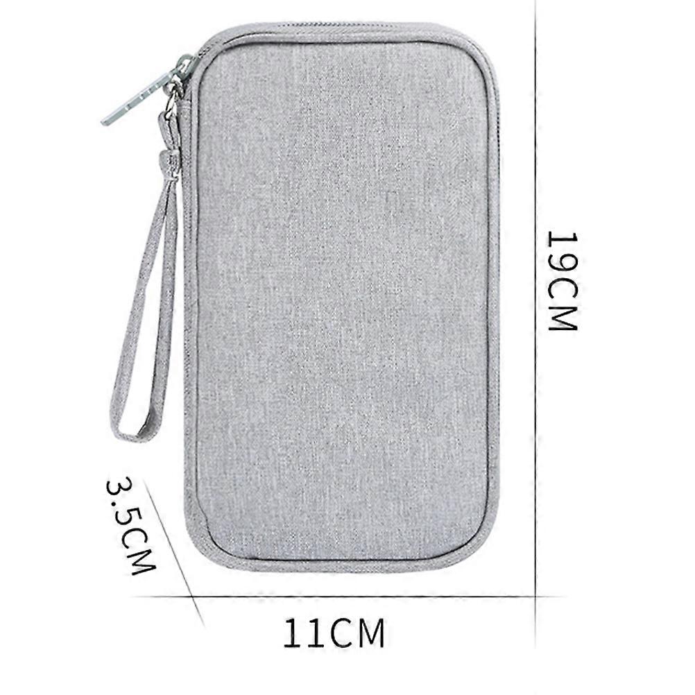 USB Cable Bag Digital Accessories Organizer for Outdoor Grey