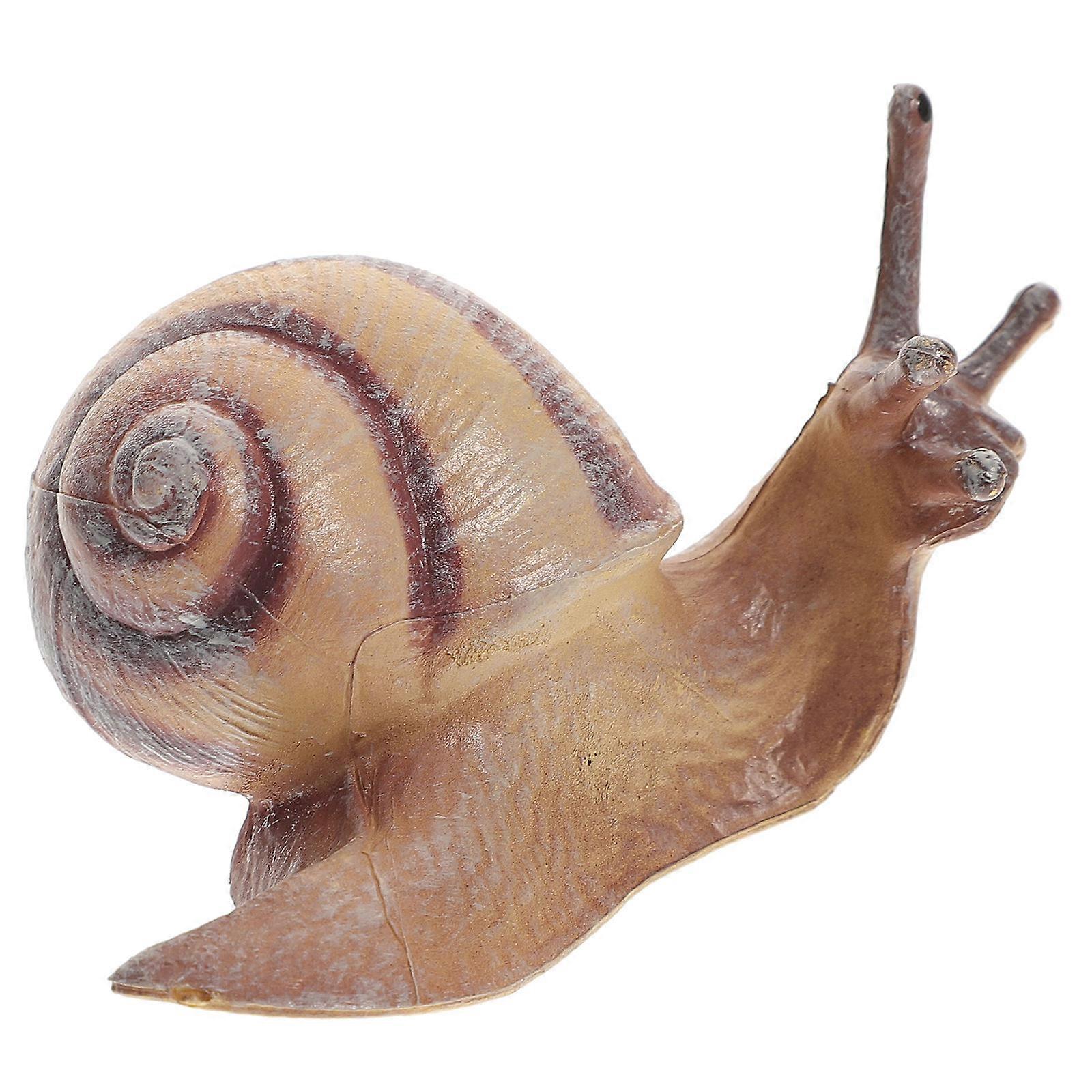 Light Brown Realistic Snail Figurine Simulation Snail Figure for Decor Plastic