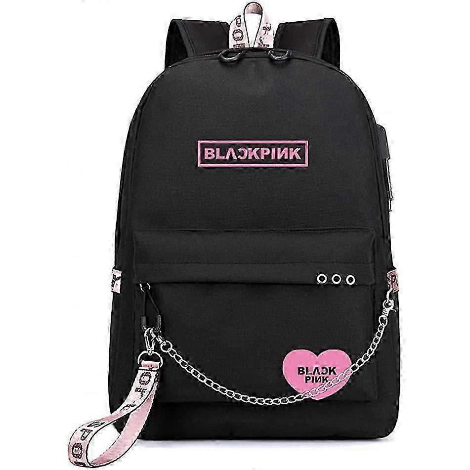 25-26 Blackpink Backpack, USB Rechargeable Backpack, School Backpack for Students